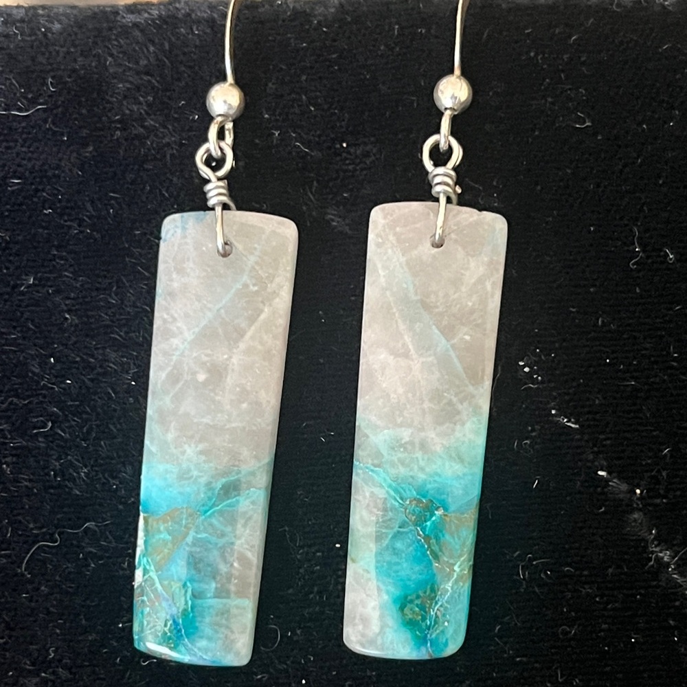 VTG Amozonite/Smokey Quartz Earrings